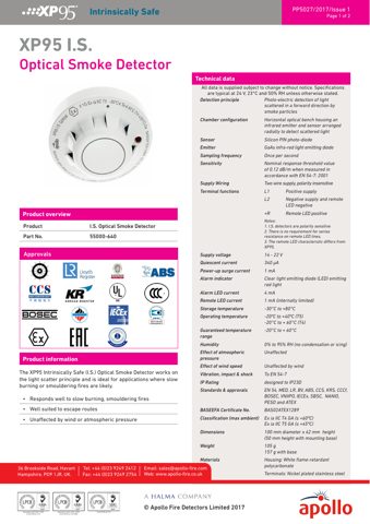Apollo Fire Detectors XP95 I.S. – Drawing (a7de31bd44a8_S1-2 S. 1)