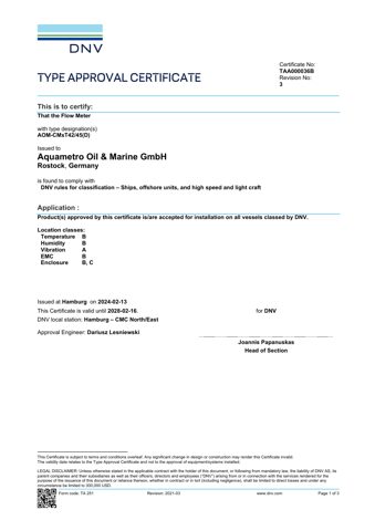 Aquametro Oil & Marine 45-D – Drawing (bb8f25f966f4_S1-2 S. 1)