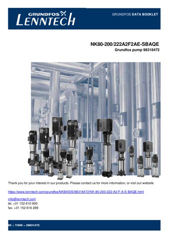Grundfos Marine NK222A2F2AE-SBAQE – Page preview (e5aa98c0e4c9_S1-1 S. 1)