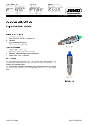JUMO C01 LS – Drawing (560fe3511201_S1-1 S. 1)