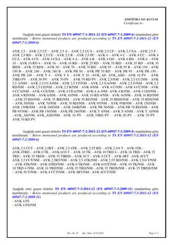 Klemsan Elektrik Elektronik San ve Tic AVK 2.5 NM – Page preview (54a6a0e01bb4_S1-2 S. 2)