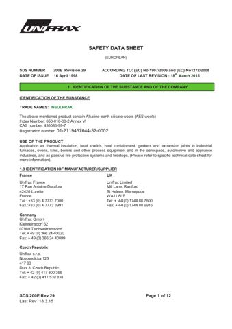 Unifrax France INSULFRAX – Page preview (89d00e1ecfa2_S1-1 S. 1)