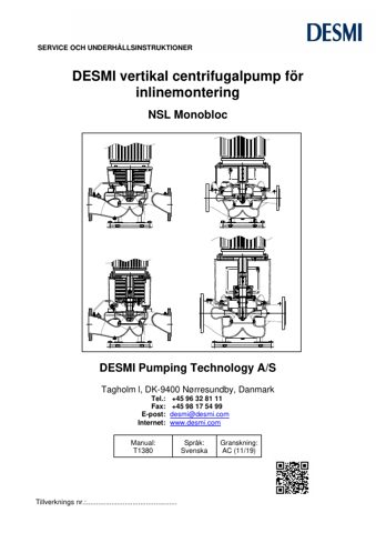 DESMI T1380SV – Page preview (8eb1cc35aeae_S1-1 S. 1)