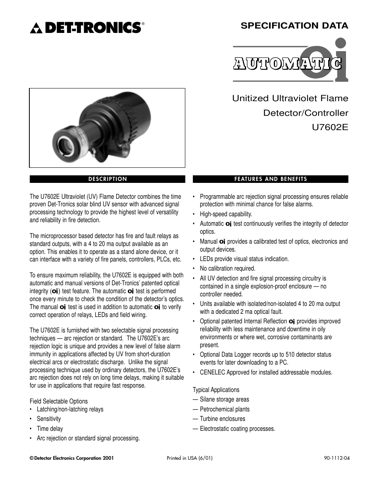 Det-Tronics U7602E – Drawing (eba5f5ea4e02_S1-1 S. 1)