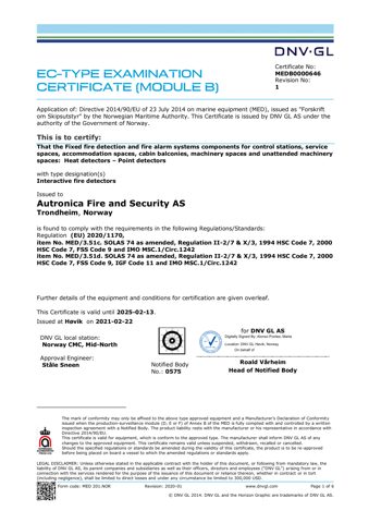 Autronica Fire and Security MEDB0000646 – Drawing (683b3801cbb4_S1-1 S. 1)