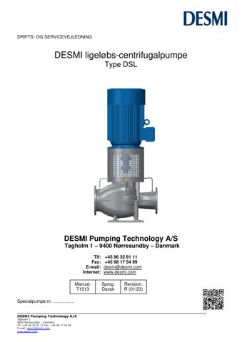 DESMI Pumping Technology T1513 – Page preview (22ea6766c822_S1-1 S. 1)