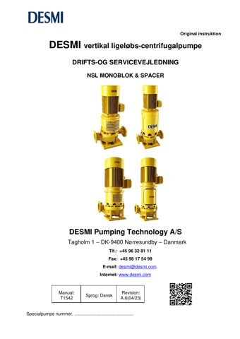 DESMI Pumping Technology T1542 – Drawing (2fa9058b47e2_S1-1 S. 1)