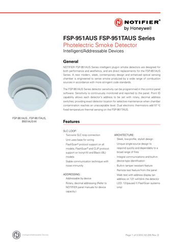 Notifier / Honeywell FSP-951AUS – Drawing (c370f96c1413_S1-2 S. 1)