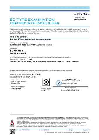 BUKH BUKH SeasAll R210 & S270 SOLAS marine engines – Page preview (5c074568c596_S1-1 S. 1)