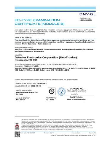 Detector Electronics Corporation (Det-Tronics) X3301 – Drawing (9fd3970639d3_S1-1 S. 1)