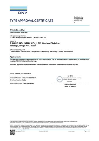 EAGLE INDUSTRY CO., LTD. Marine Division KEMEL CX/KEMEL DX – Drawing (4e973306694c_S1-1 S. 1)