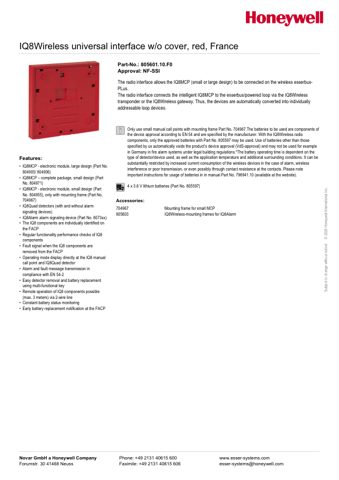 Esser / Honeywell IQ8Wireless – Page preview (ea8f0b5e7319_S1-1 S. 1)