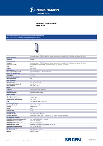 Hirschmann Automation and Control RS2-5TX – Drawing (13ed0530894f_S1-1 S. 1)