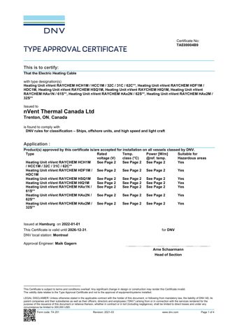 nVent Thermal Canada nVent RAYCHEM HIQ1M – Drawing (acabd1044e99_S1-1 S. 1)