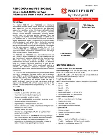 Notifier / Honeywell FSB-200-A – Drawing (e33b0b24c448_S1-1 S. 1)
