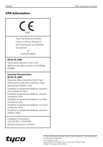 Tyco Fire & Security RIM800 – Page preview (eefcb0cf1483_S1-6 S. 6)