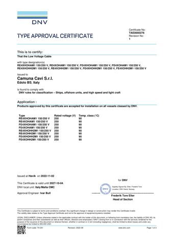 Camuna Cavi RE4XHOHAM1 150 – Drawing (8d7248c84aec_S1-1 S. 1)