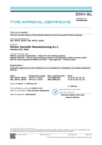 Parker Hannifin Marine 487ST – Drawing (2bb4eb54db14_S1-1 S. 1)