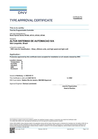 ALTUS SISTEMAS DE AUTOMACAO S/A XP340 – Drawing (855cd45398af_S1-1 S. 1)