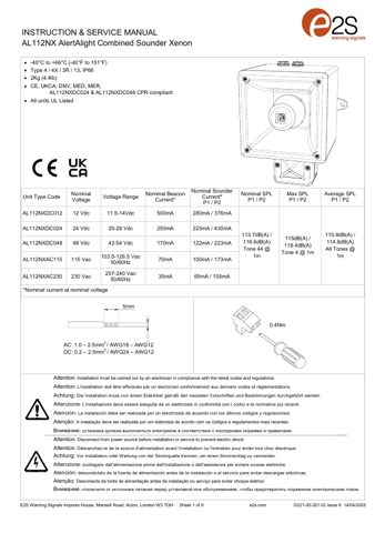 European Safety Systems AL112NXDC012 – Drawing (c365c4b71d3c_S1-6 S. 1)