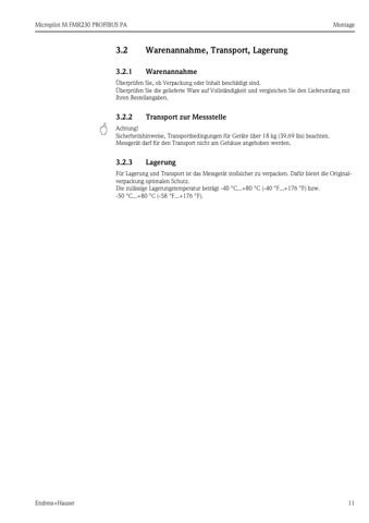 Endress+Hauser Micropilot M FMR230 PROFIBUS PA – Page preview (f89a3925ac57_S4-13 S. 8)
