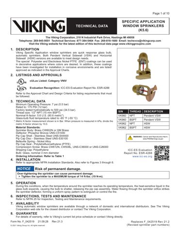The Viking Corporation VK960 – Drawing (b103e3f933f3_S1-4 S. 1)