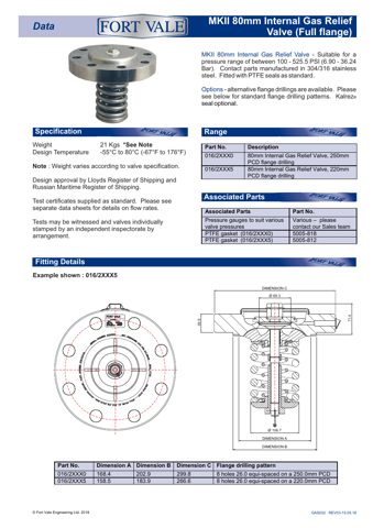 Fort Vale MKII 80mm Internal Gas Relief Valve – Drawing (6cf3c9ebfbd5_S1-1 S. 1)