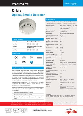 Apollo Fire Detectors ORB-OP-12003-APO – Drawing (50508710a1b8_S1-1 S. 1)