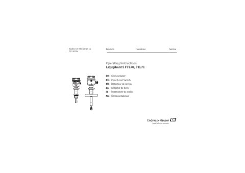 Endress+Hauser S FTL70, FTL71 – Page preview (dd6976c30324_S1-1 S. 1)