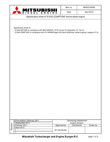 Mitsubishi Turbocharger and Engine Europe S12A2-(Z3)MPTAW – Drawing (4bd46b8fa3b2_S1-1 S. 1)
