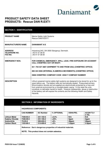 Daniamant Rescue DAN R.EXT1 – Drawing (23e19e20fbfe_S1-1 S. 1)