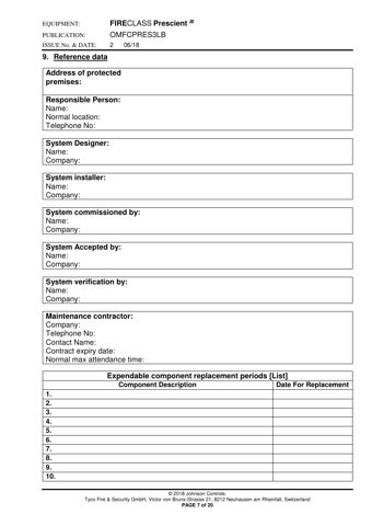 Tyco Fire & Security FIRECLASS Prescient III – Drawing (7a39a202236b_S3-9 S. 5)