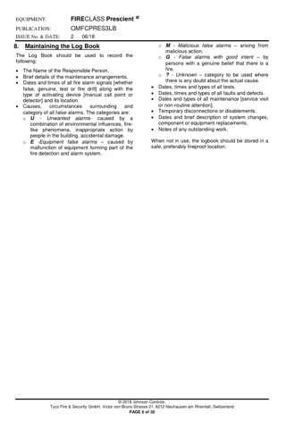 Tyco Fire & Security FIRECLASS Prescient III – Page preview (7a39a202236b_S3-9 S. 4)