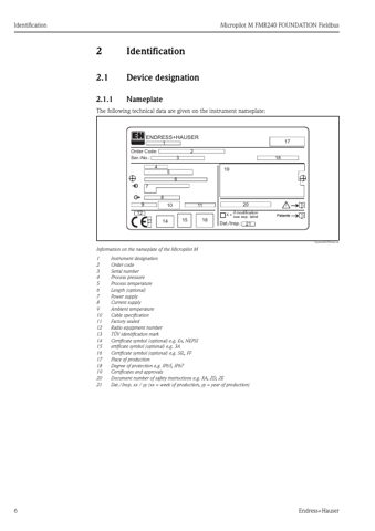 Endress+Hauser Micropilot M FMR240 FOUNDATION Fieldbus – Page preview (5269185e76e8_S3-13 S. 4)