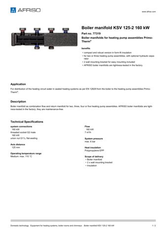 AFRISO KSV 125-2 160 kW – Drawing (0c1594997bd1_S1-1 S. 1)