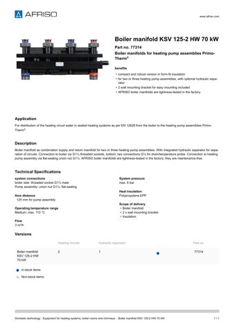 AFRISO KSV 125-2 HW 70 kW – Drawing (ddaf23476894_S1-1 S. 1)