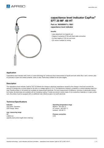 AFRISO EFT 20 MF -60 HT – Drawing (c6a53bd40c67_S1-1 S. 1)