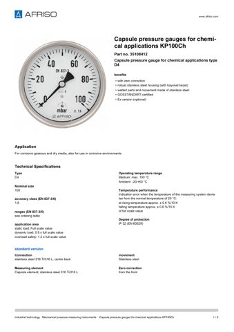 AFRISO KP100Ch D4 – Page preview (42e32ebe7a82_S1-1 S. 1)
