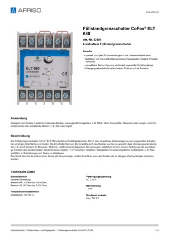 AFRISO ELT 680 – Page preview (758251987af6_S1-1 S. 1)