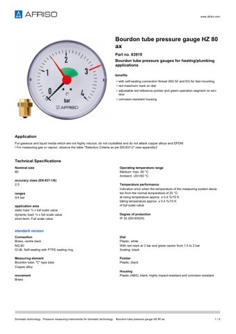 AFRISO HZ 80 ax – Page preview (e15070f40631_S1-2 S. 1)