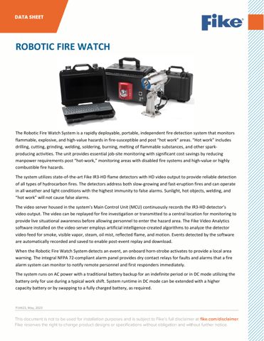 Fike ROBOTIC FIRE WATCH – Drawing (91a08ff584fa_S1-1 S. 1)