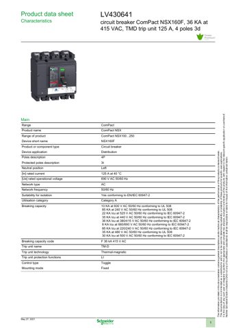 Schneider Electric Industries S.A.S. NSX160F – Page preview (e2bff1f25553_S1-1 S. 1)