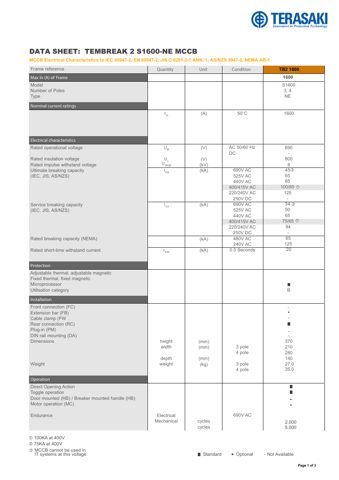 Terasaki Electric S1600 NE – Drawing (63d76722376c_S1-1 S. 1)