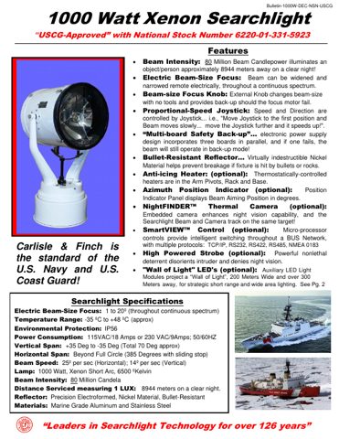 Carlisle & Finch 1000W-DEC-NSN-USCG – Page preview (89958b566489_S1-1 S. 1)