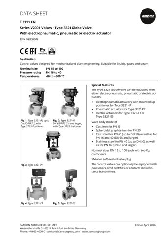 SAMSON AKTIENGESELLSCHAFT Type 3321 Globe Valve – Page preview (5a8db0e71828_S1-1 S. 1)