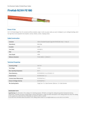2M Kablo Sanayi ve Ticaret A.S N2XH FE180 – Page preview (217f62099514_S1-1 S. 1)