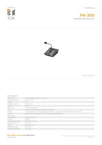 TOA Electronics Europe RM-300X – Drawing (edf8ef480c90_S1-1 S. 1)
