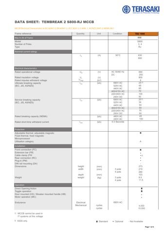 Terasaki Electric S800 RJ – Rysunek (53a021256357_S1-1 S. 1)