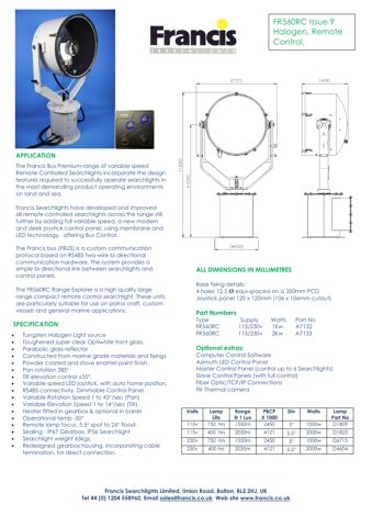Francis Searchlights FR560RC – Drawing (40c7ce3b207a_S1-1 S. 1)