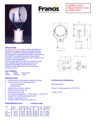 Francis Searchlights L560RC – Drawing (7f2066f27bf6_S1-1 S. 1)